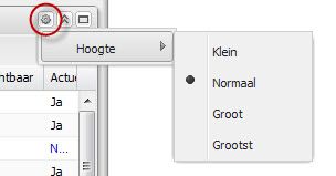 Widgethoogte instellen